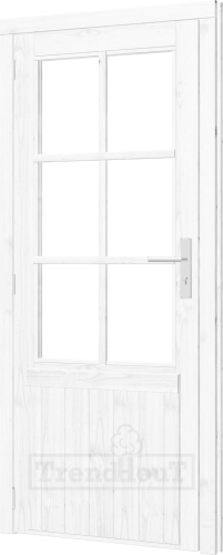 Paneeldeur enkel DOUGLAS wit, linksdr, borstw.687mm, deur:780x1930mm+kozijn:910x2006mm