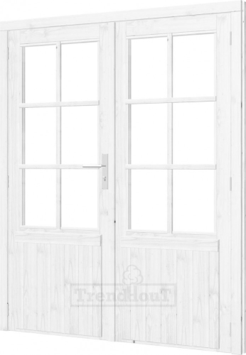 Paneeldeur dubbel DOUGLAS wit, borstw.687mm, deur:780x1930mm+kozijn:1696x2006mm