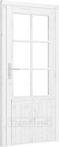 Paneeldeur enkel DOUGLAS wit, rechtsdr, borstwering 687mm, deur:780x1930mm+kozijn:910x2006mm