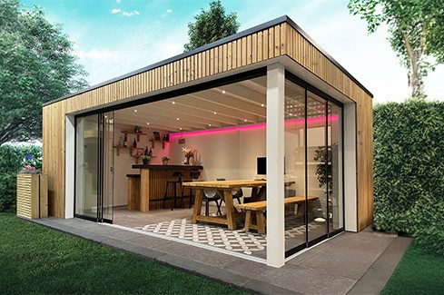 Trendhout Buitenverblijf Capri 4250x3750x2550mm (bxdxh) model links alleen constructie