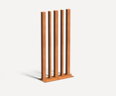 Tuinpaal 2000 set van 5 varia 10x100x200 cm Corten