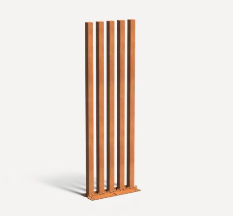 Tuinpaal 3000 set van 5 10x100x300 cm Corten
