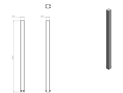 tuinpaal 2000 10x10x200 cm zwart gecoat tech