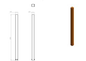 tuinpaal 2000 10x10x200 cm corten tech