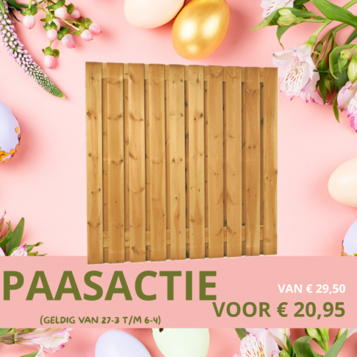 Geschaafd scherm grenen 21-planks 14mm 13.5 cm 180x180 geïmpregneerd PAAS ACTIE