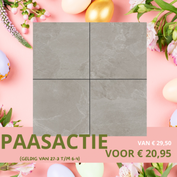 Keramische tegel CeraSlate 80x80x3 cm Beige PAAS ACTIE