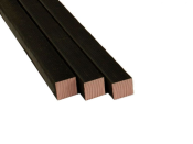 Douglas geschaafde paal 6,5x6,5x300 cm, zwart gespoten.