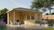 Blokhut - Tuinhuis Christoffer | 28 mm | vuren onbehandeld l 350x310 cm