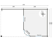 Blokhut - Tuinhuis Christoffer | 28 mm | vuren onbehandeld l 350x310 cm