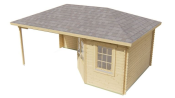 Blokhut - Tuinhuis Christoffer | 28 mm | vuren onbehandeld l 350x310 cm