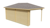 Blokhut - Tuinhuis Christoffer | 28 mm | vuren onbehandeld l 350x310 cm