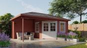 Blokhut - Tuinhuis Christoffer | 28 mm | vuren onbehandeld l 350x310 cm