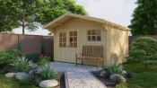 Blokhut - Tuinhuis Ingmar | 28 mm | vuren onbehandeld l 380x300 cm
