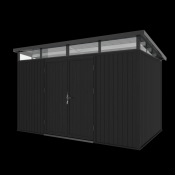 NewTechWood berging met dubbele deur, 344 x 210 cm, Ebony zwart