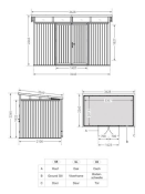 NewTechWood berging met dubbele deur, 344 x 210 cm, Ebony zwart