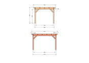 Constructiepakket plat dak | 4105x3460x2500mm | fijnbezaagd Douglas