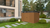 NewTechWood berging met dubbele deur, 344 x 210 cm, Teak