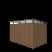 NewTechWood berging met dubbele deur, 344 x 210 cm, Teak