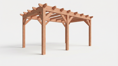 Constructiepakket plat dak | 5240x3460x2500mm | fijnbezaagd Douglas