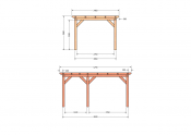 Constructiepakket plat dak | 5240x3460x2500mm | fijnbezaagd Douglas