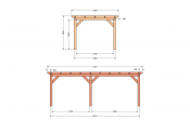 Constructiepakket plat dak | 7015x3460x2500mm | fijnbezaagd Douglas