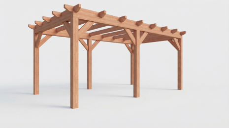Constructiepakket plat dak | 5840x3460x2500mm | fijnbezaagd Douglas