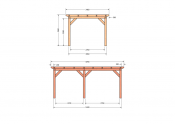 Constructiepakket plat dak | 5840x3460x2500mm | fijnbezaagd Douglas