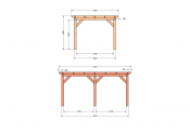 Constructiepakket plat dak | 5310x3460x2500mm | fijnbezaagd Douglas