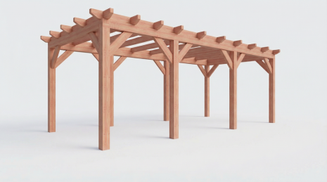 Constructiepakket plat dak | 7090x3460x2500mm | fijnbezaagd Douglas