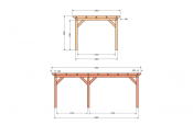 Constructiepakket plat dak | 6485x3460x2500mm | fijnbezaagd Douglas