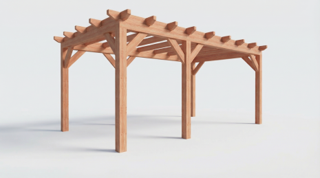 Constructiepakket plat dak | 5885x3460x2500mm | fijnbezaagd Douglas