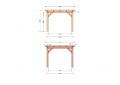 Constructiepakket plat dak | 3460x3460x2500mm | fijnbezaagd Douglas