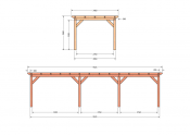 Constructiepakket plat dak | 9925x3460x2500mm | fijnbezaagd Douglas