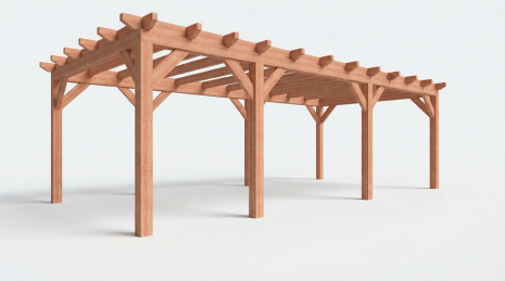 Constructiepakket plat dak | 8150x4105x2500mm | fijnbezaagd Douglas