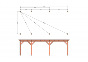 Constructiepakket plat dak | 8150x4105x2500mm | fijnbezaagd Douglas