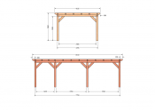 Constructiepakket plat dak | 8150x4105x2500mm | fijnbezaagd Douglas