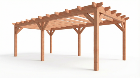 Constructiepakket plat dak | 7660x4105x2500mm | fijnbezaagd Douglas