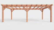 Constructiepakket plat dak | 7660x4105x2500mm | fijnbezaagd Douglas