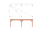 Constructiepakket plat dak | 7660x4105x2500mm | fijnbezaagd Douglas