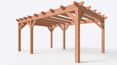 Constructiepakket plat dak | 5885x4105x2500mm | fijnbezaagd Douglas