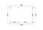 Constructiepakket plat dak | 5885x4105x2500mm | fijnbezaagd Douglas