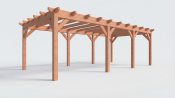 Constructiepakket plat dak | 8865x4105x2500mm | fijnbezaagd Douglas