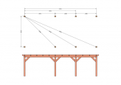 Constructiepakket plat dak | 8865x4105x2500mm | fijnbezaagd Douglas