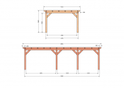 Constructiepakket plat dak | 8865x4105x2500mm | fijnbezaagd Douglas