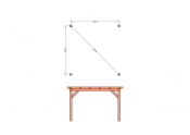 Constructiepakket plat dak | 4105x4105x2500mm | fijnbezaagd Douglas