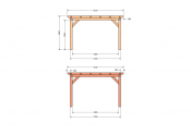 Constructiepakket plat dak | 4105x4105x2500mm | fijnbezaagd Douglas