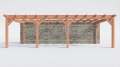 Constructiepakket aanbouwveranda | 8865x3905x2500mm rechts | fijnbezaagd Douglas