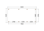 Constructiepakket plat dak | 8220x4105x2500mm | fijnbezaagd Douglas