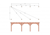 Constructiepakket plat dak | 8220x4105x2500mm | fijnbezaagd Douglas