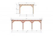 Constructiepakket plat dak | 8220x4105x2500mm | fijnbezaagd Douglas